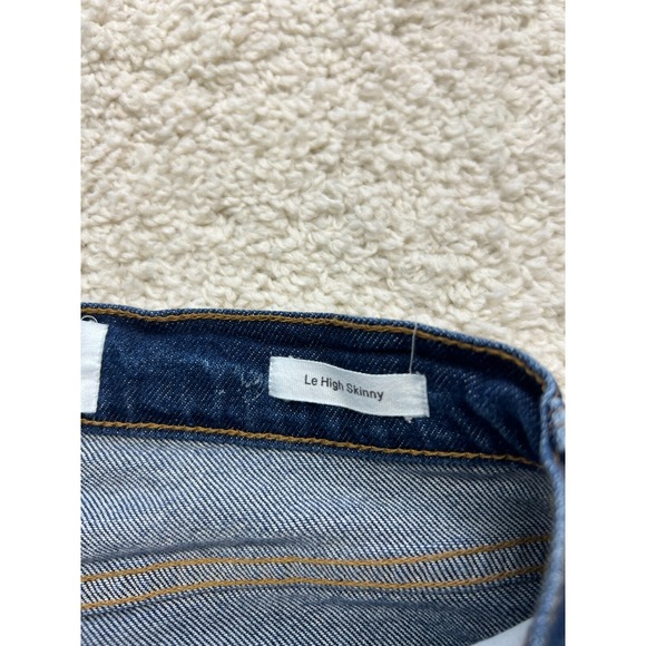 Frame Jeans Women 26 Blue Denim Le High Skinny Slim Stretch Distressed Frayed - Picture 6 of 9